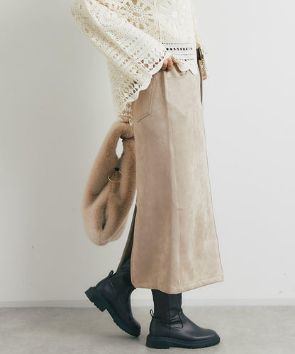 美麗剪影◎麂皮窄裙