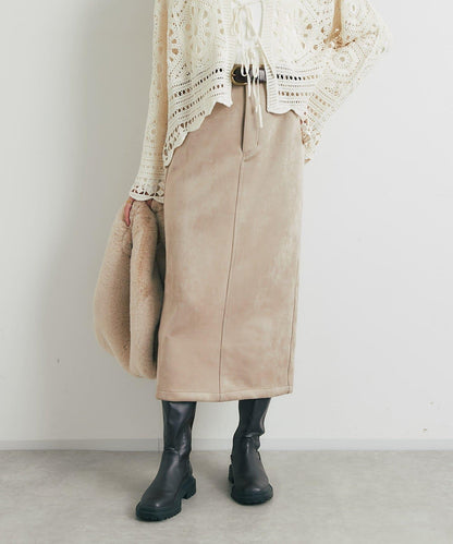 美麗剪影◎麂皮窄裙