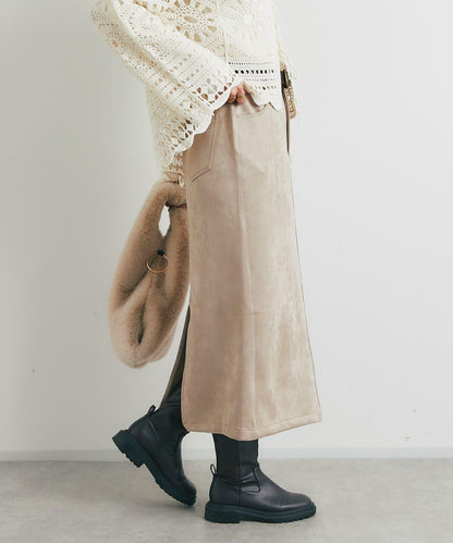 美麗剪影◎麂皮窄裙