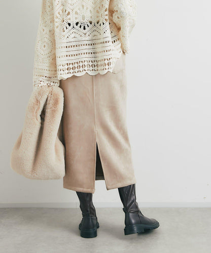 美麗剪影◎麂皮窄裙