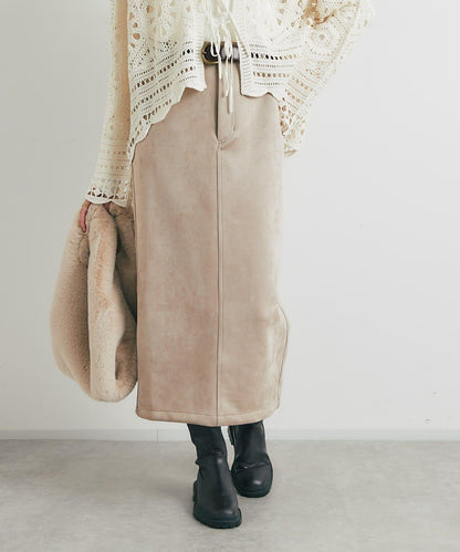 美麗剪影◎麂皮窄裙