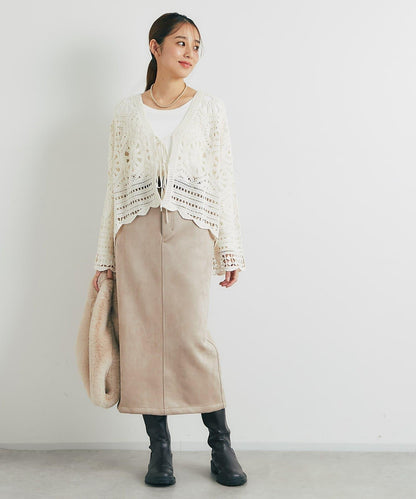 美麗剪影◎麂皮窄裙