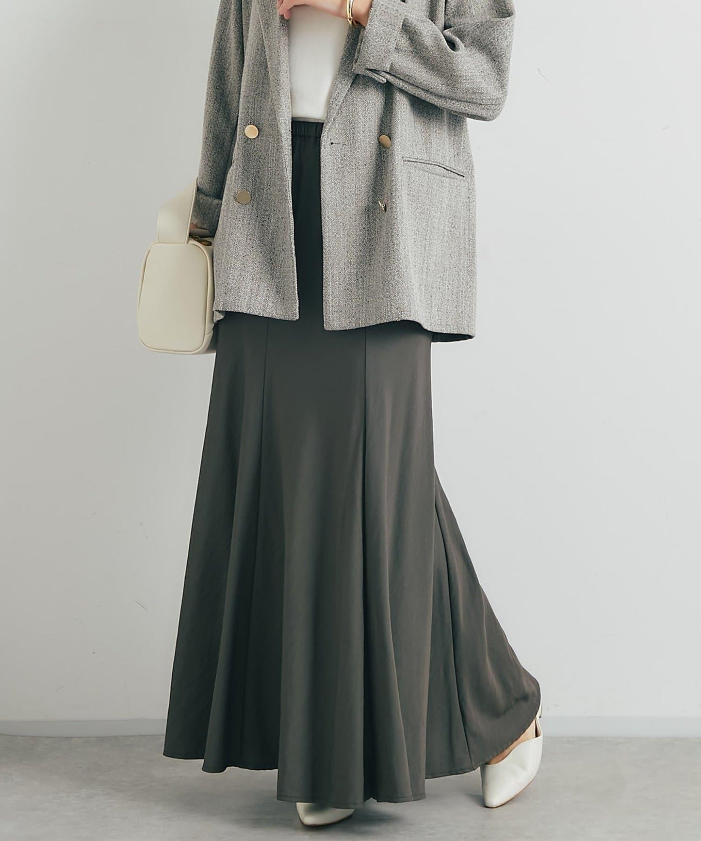 女性優雅版型褶皺美人魚裙