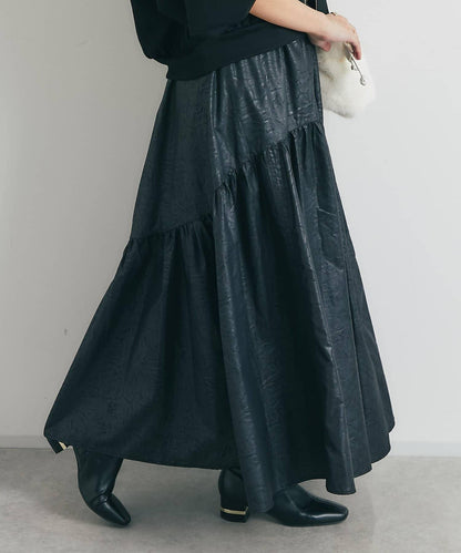 復古風格優雅可愛拼接設計仿舊工藝半身裙