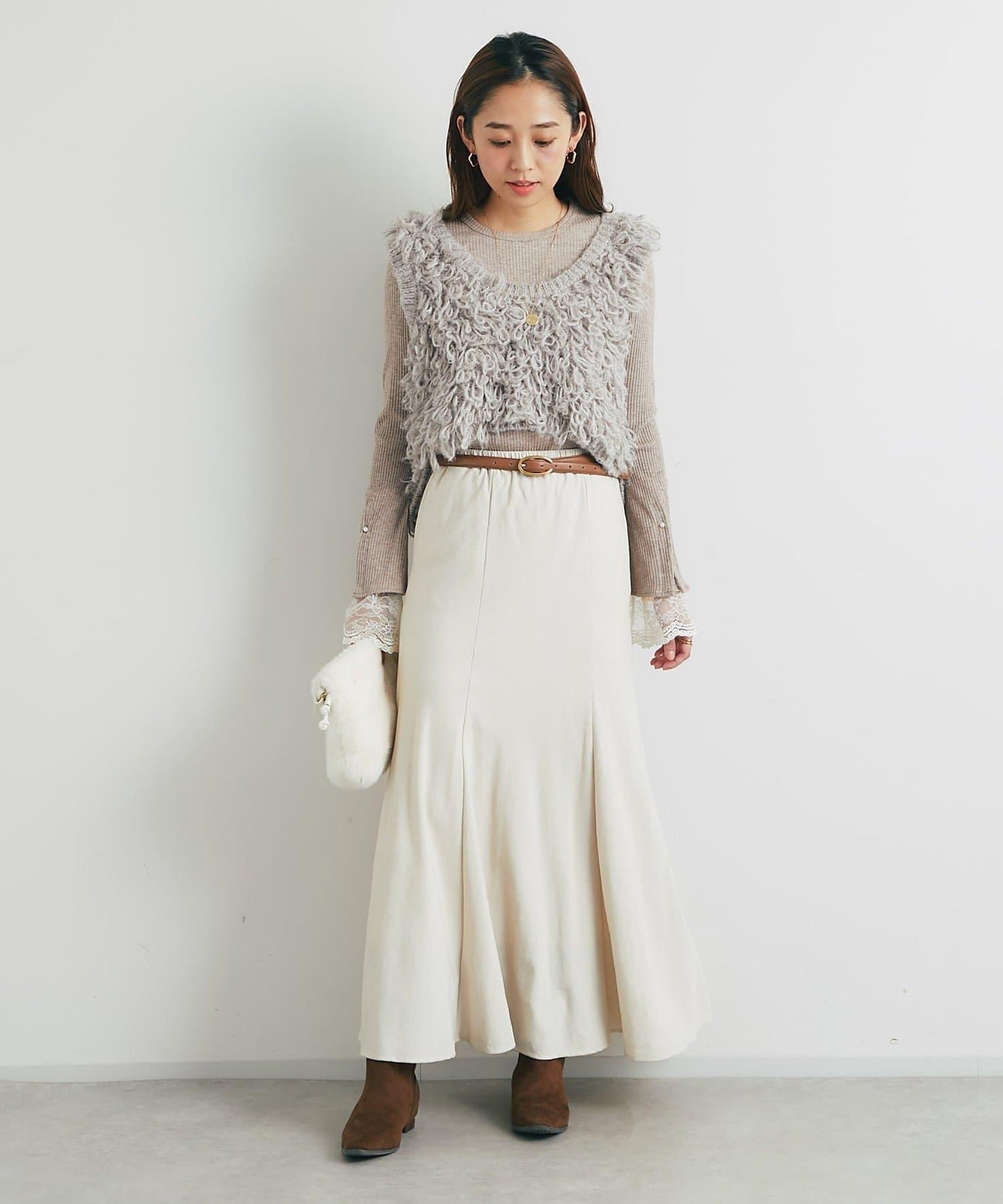 女性優雅版型褶皺美人魚裙