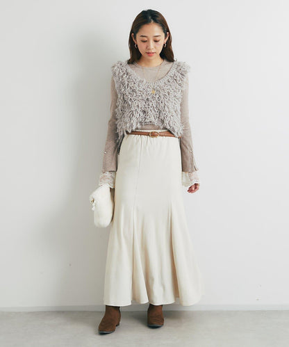 女性優雅版型褶皺美人魚裙