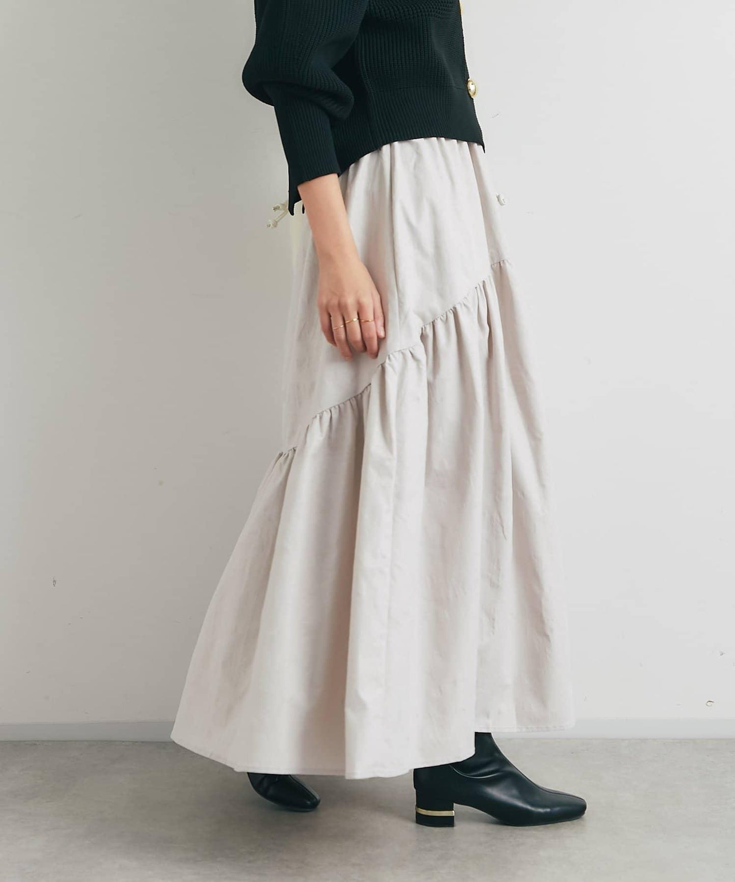 復古風格優雅可愛拼接設計仿舊工藝半身裙