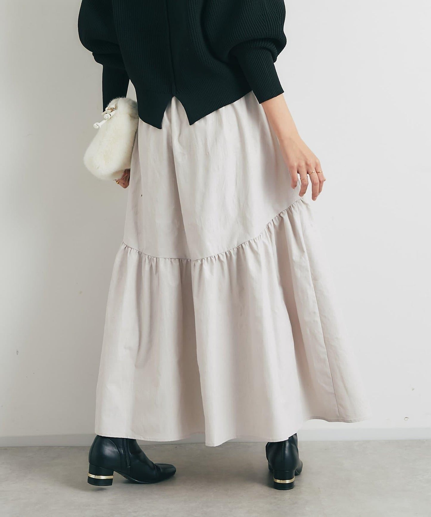 復古風格優雅可愛拼接設計仿舊工藝半身裙