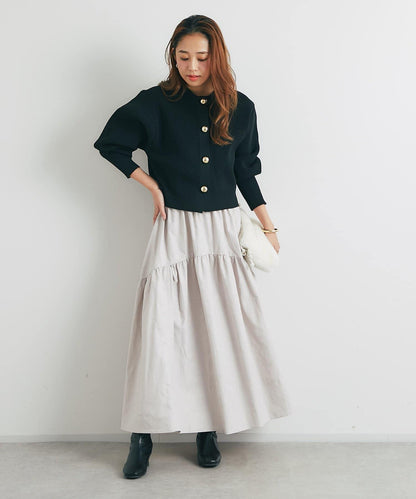 復古風格優雅可愛拼接設計仿舊工藝半身裙