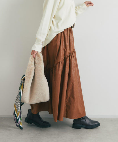 復古風格優雅可愛拼接設計仿舊工藝半身裙