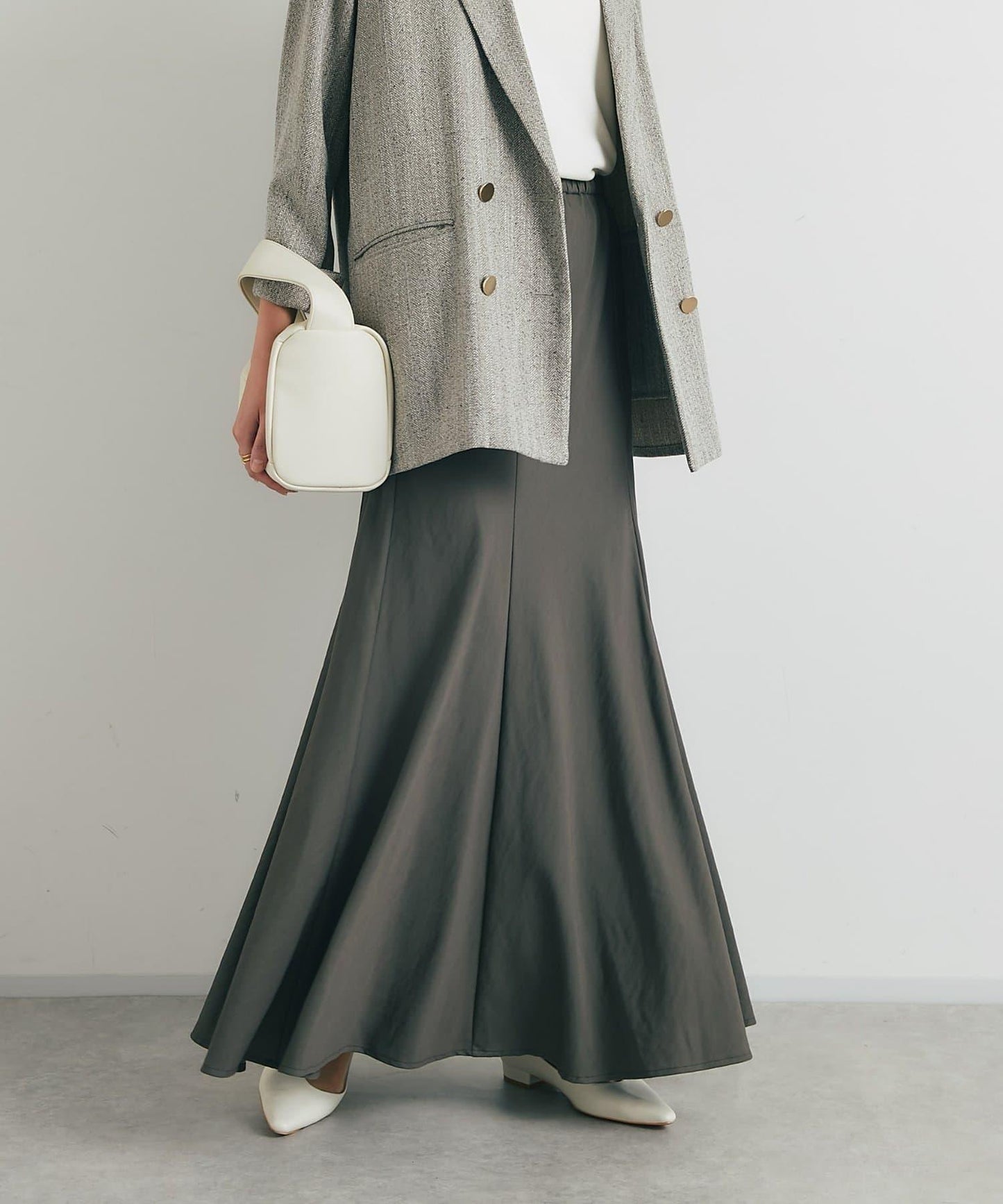 女性優雅版型褶皺美人魚裙