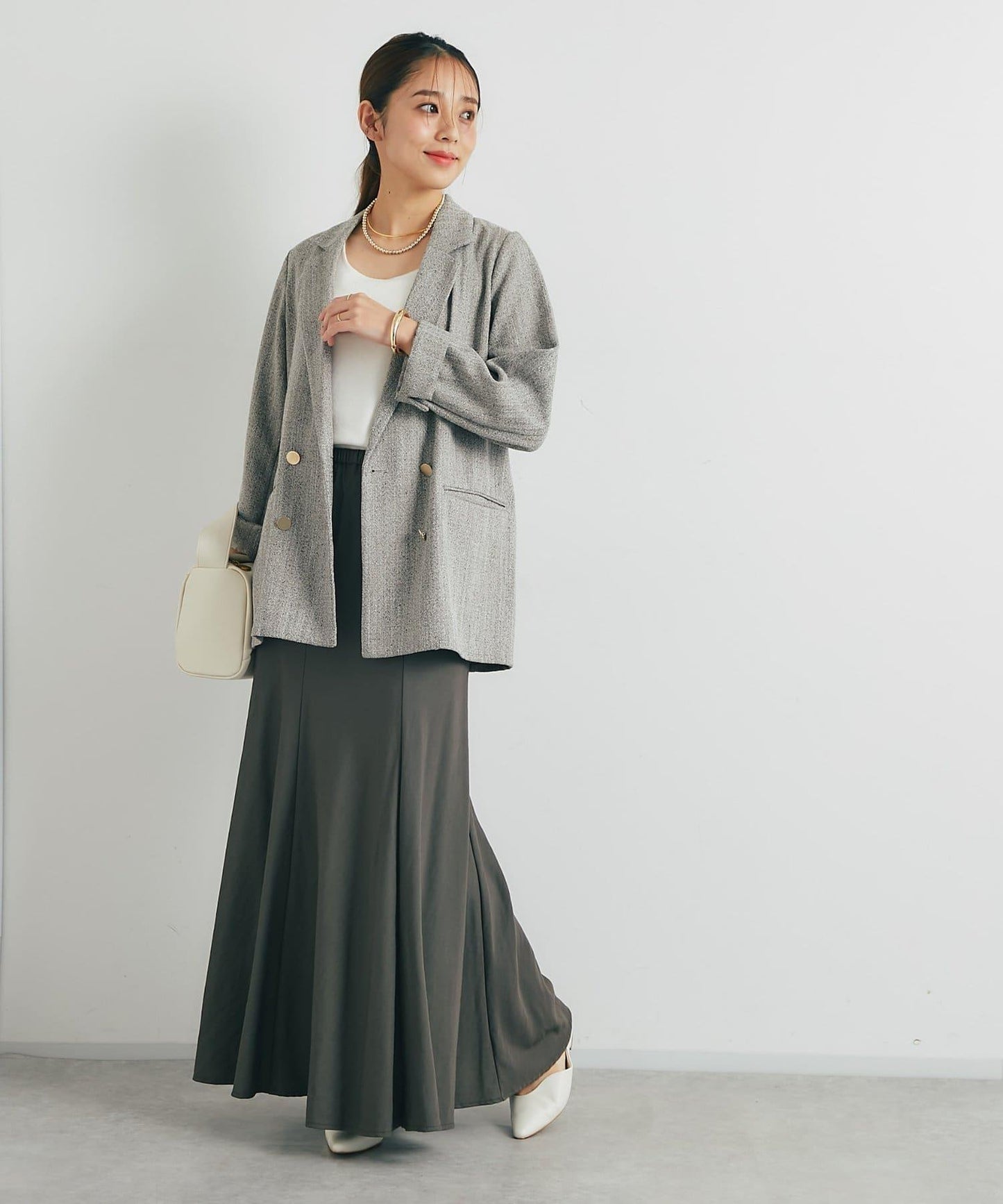 女性優雅版型褶皺美人魚裙