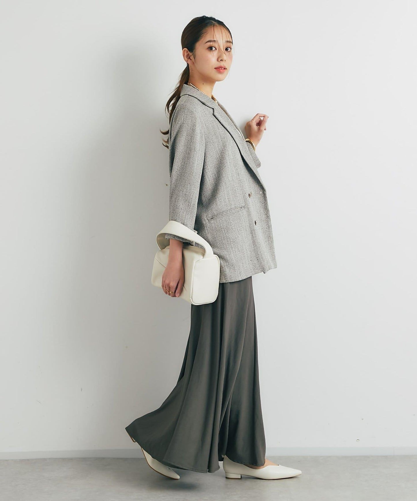 女性優雅版型褶皺美人魚裙