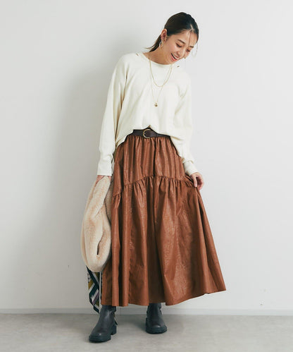 復古風格優雅可愛拼接設計仿舊工藝半身裙