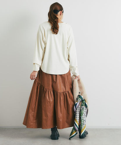 復古風格優雅可愛拼接設計仿舊工藝半身裙