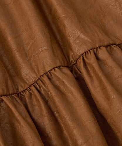 復古風格優雅可愛拼接設計仿舊工藝半身裙