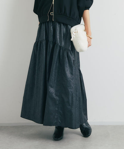 復古風格優雅可愛拼接設計仿舊工藝半身裙