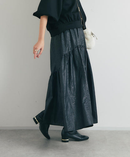 復古風格優雅可愛拼接設計仿舊工藝半身裙