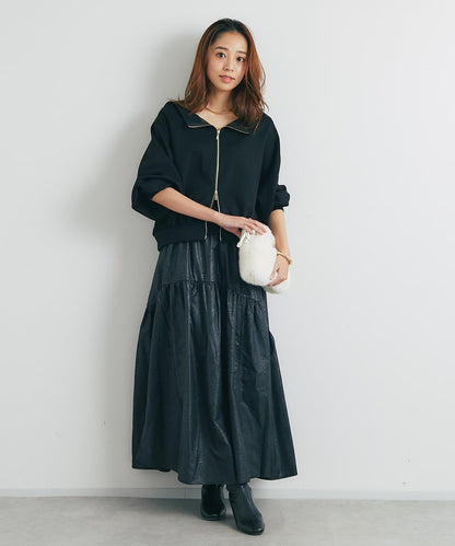 復古風格優雅可愛拼接設計仿舊工藝半身裙