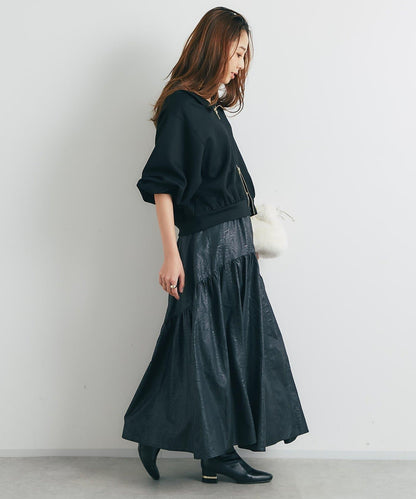 復古風格優雅可愛拼接設計仿舊工藝半身裙