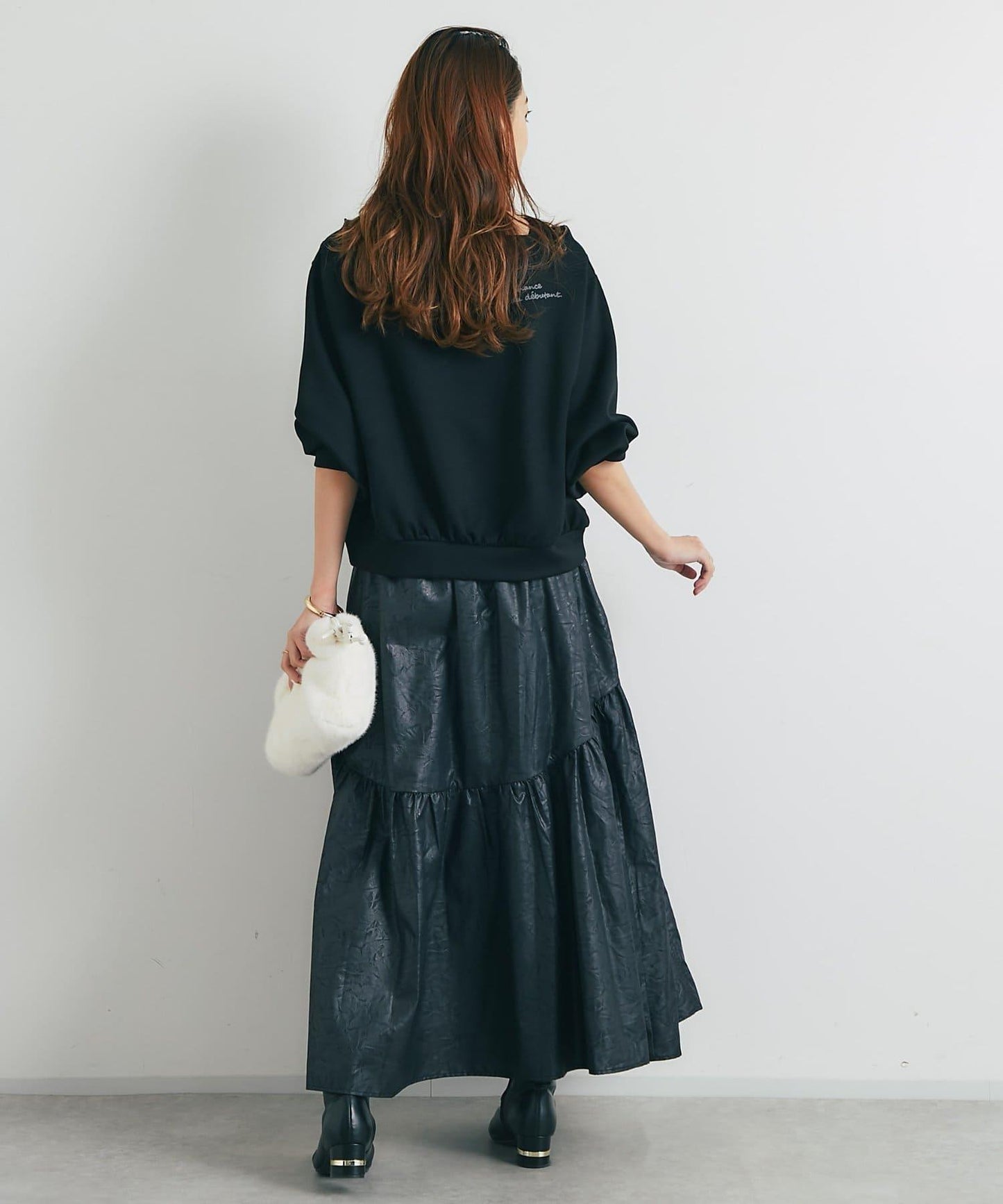 復古風格優雅可愛拼接設計仿舊工藝半身裙