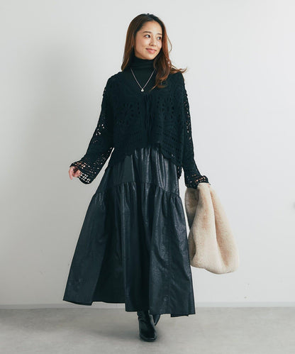 復古風格優雅可愛拼接設計仿舊工藝半身裙