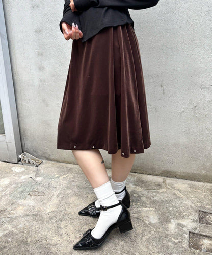 【WHO'S WHO gallery】天鵝絨鉚釘中長裙