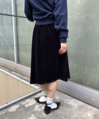 【WHO'S WHO gallery】天鵝絨鉚釘中長裙