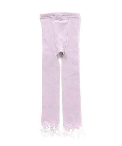 花卉雪花圖案蕾絲拼接打底褲