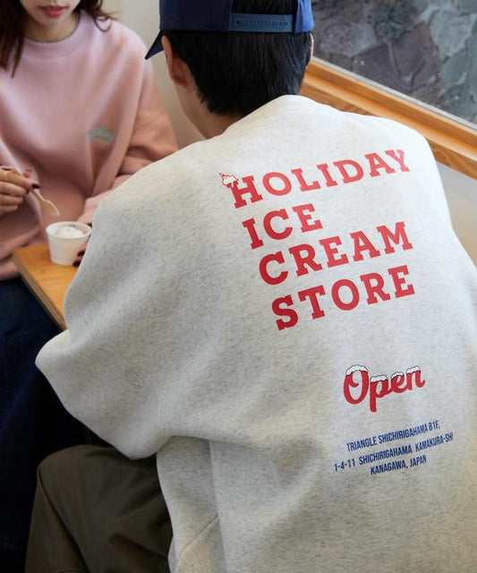 HOLIDAY ICECREAM 特別款寬鬆版型背部印花圓領衛衣