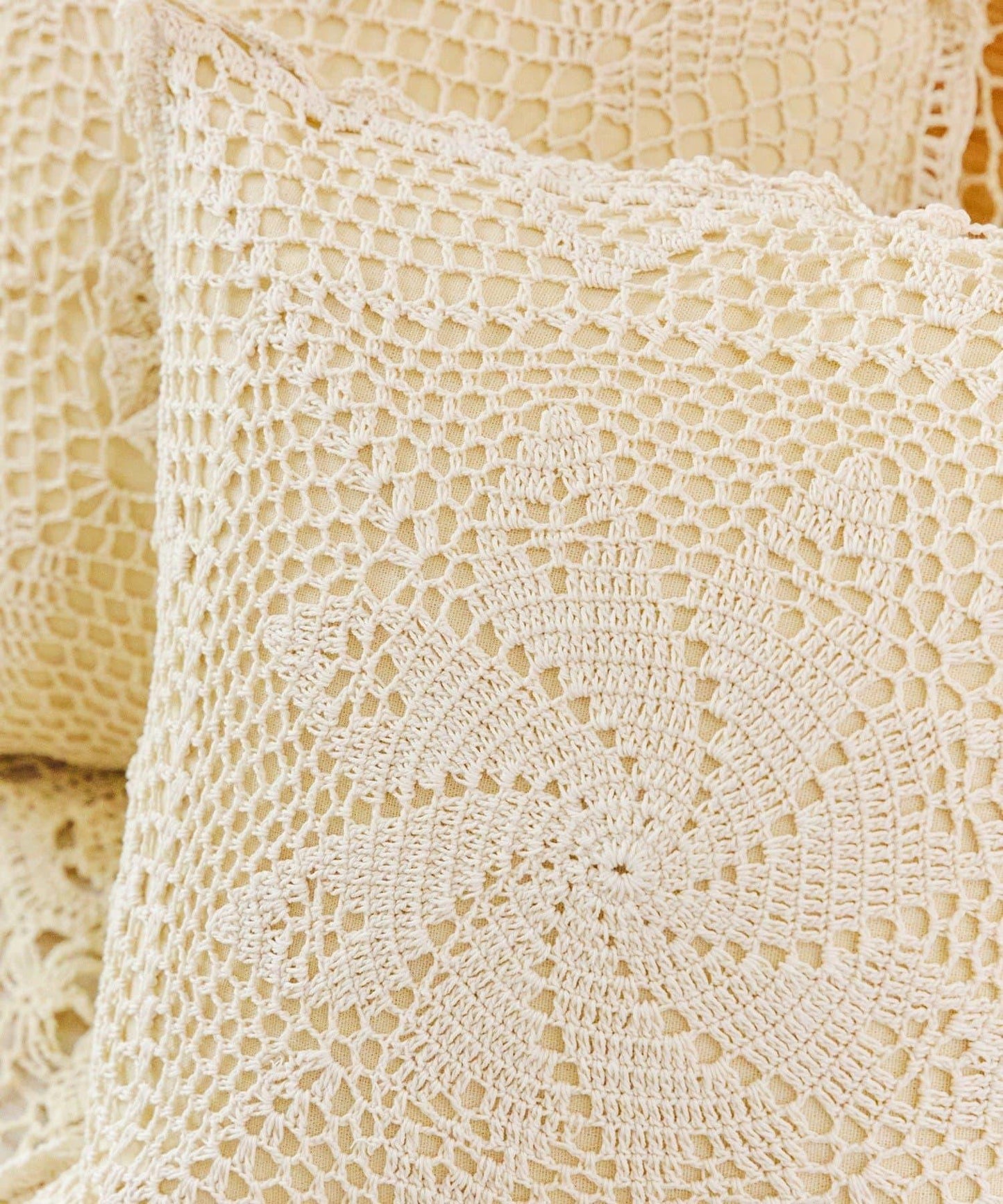 クロッシェクッションカバー:45×45cm