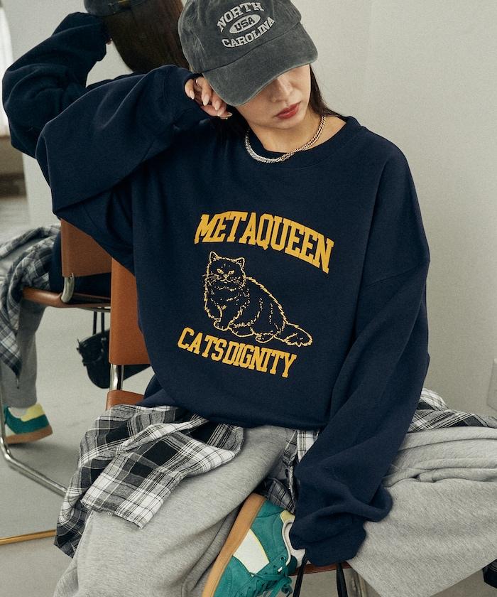 METAQUEEN 植絨貓咪加絨衛衣