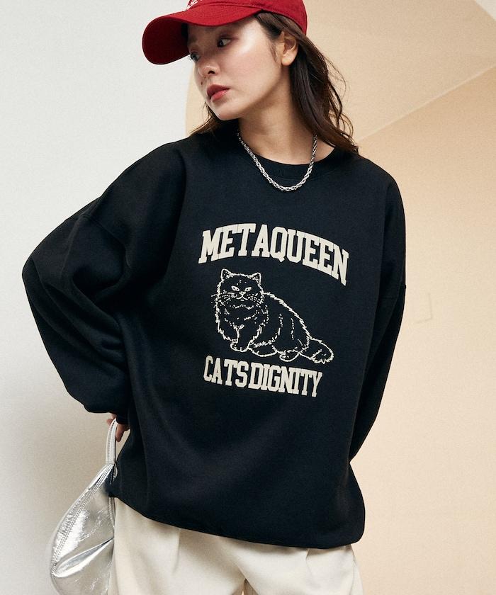 METAQUEEN 植絨貓咪加絨衛衣