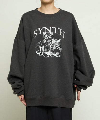 SYNTH 貓圖案加絨衛衣