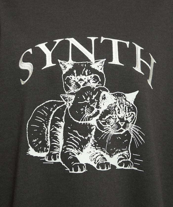 SYNTH 貓圖案加絨衛衣