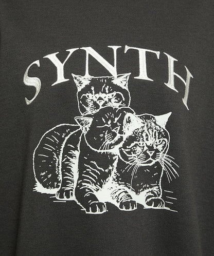 SYNTH 貓圖案加絨衛衣
