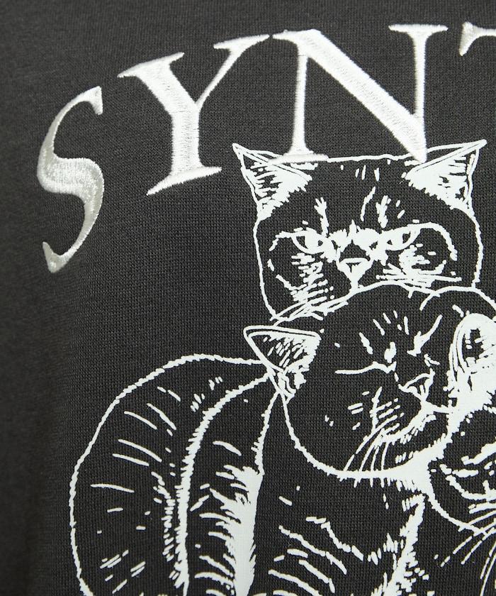 SYNTH 貓圖案加絨衛衣