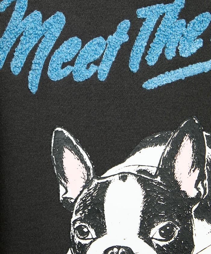 相良刺繡法鬥犬加絨衛衣