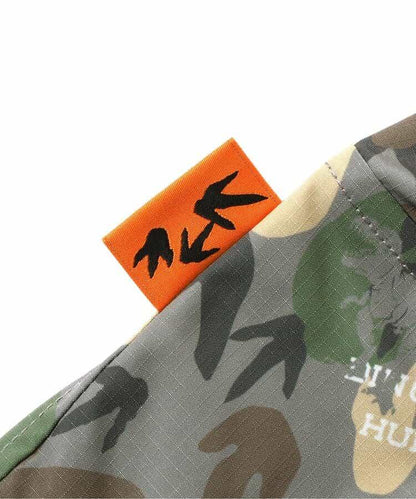 恐龍腳印迷彩寬鬆長褲 10分丈