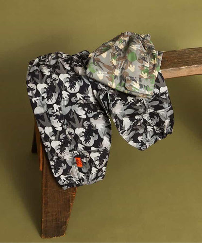 恐龍腳印迷彩寬鬆長褲 10分丈