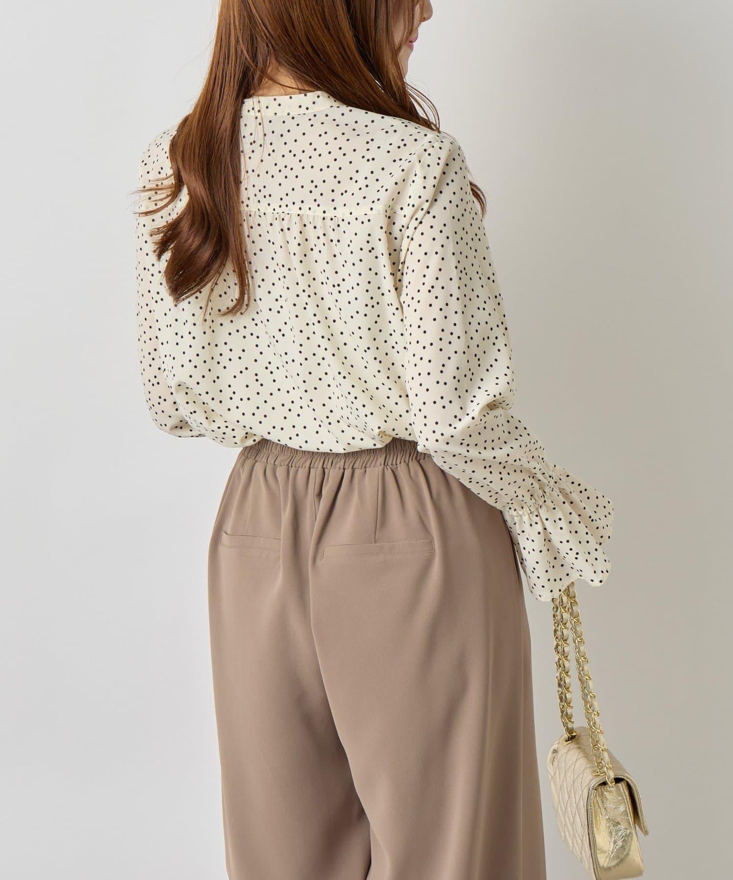 荷葉邊雪紡襯衫