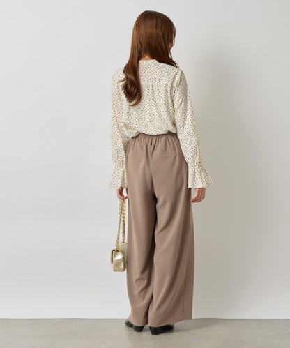 荷葉邊雪紡襯衫