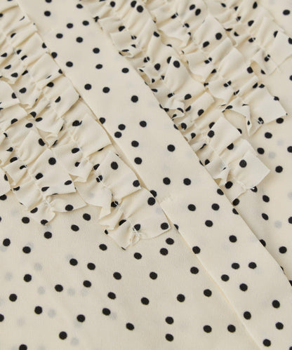 荷葉邊雪紡襯衫