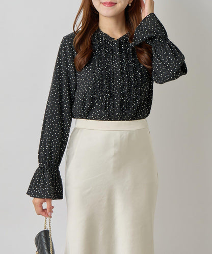 荷葉邊雪紡襯衫