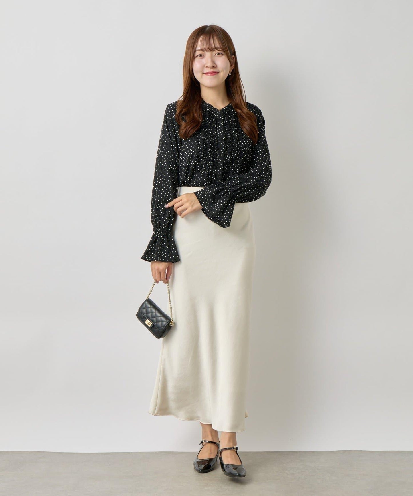 荷葉邊雪紡襯衫