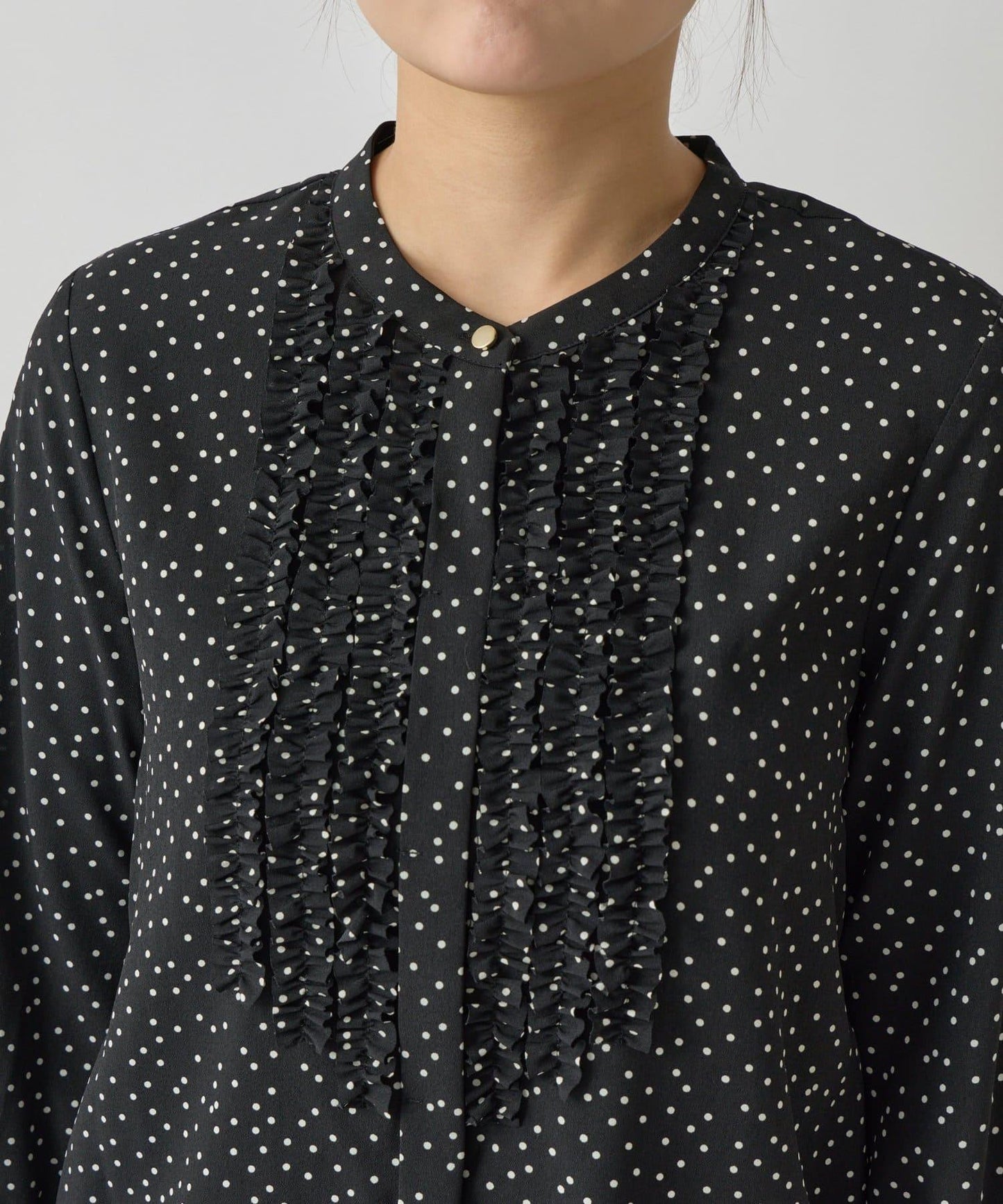 荷葉邊雪紡襯衫