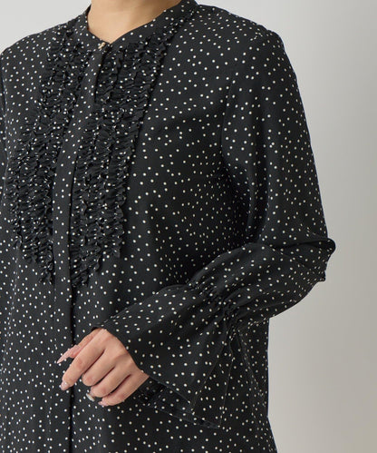 荷葉邊雪紡襯衫