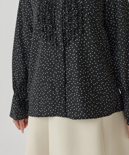 荷葉邊雪紡襯衫