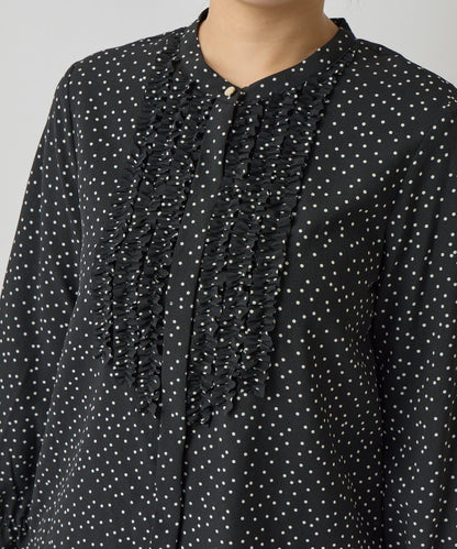 荷葉邊雪紡襯衫