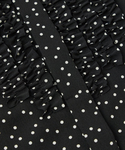 荷葉邊雪紡襯衫